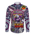 Custom NAIDOC Week 2024 Eagles Long Sleeve Button Shirt Mascot Rugby