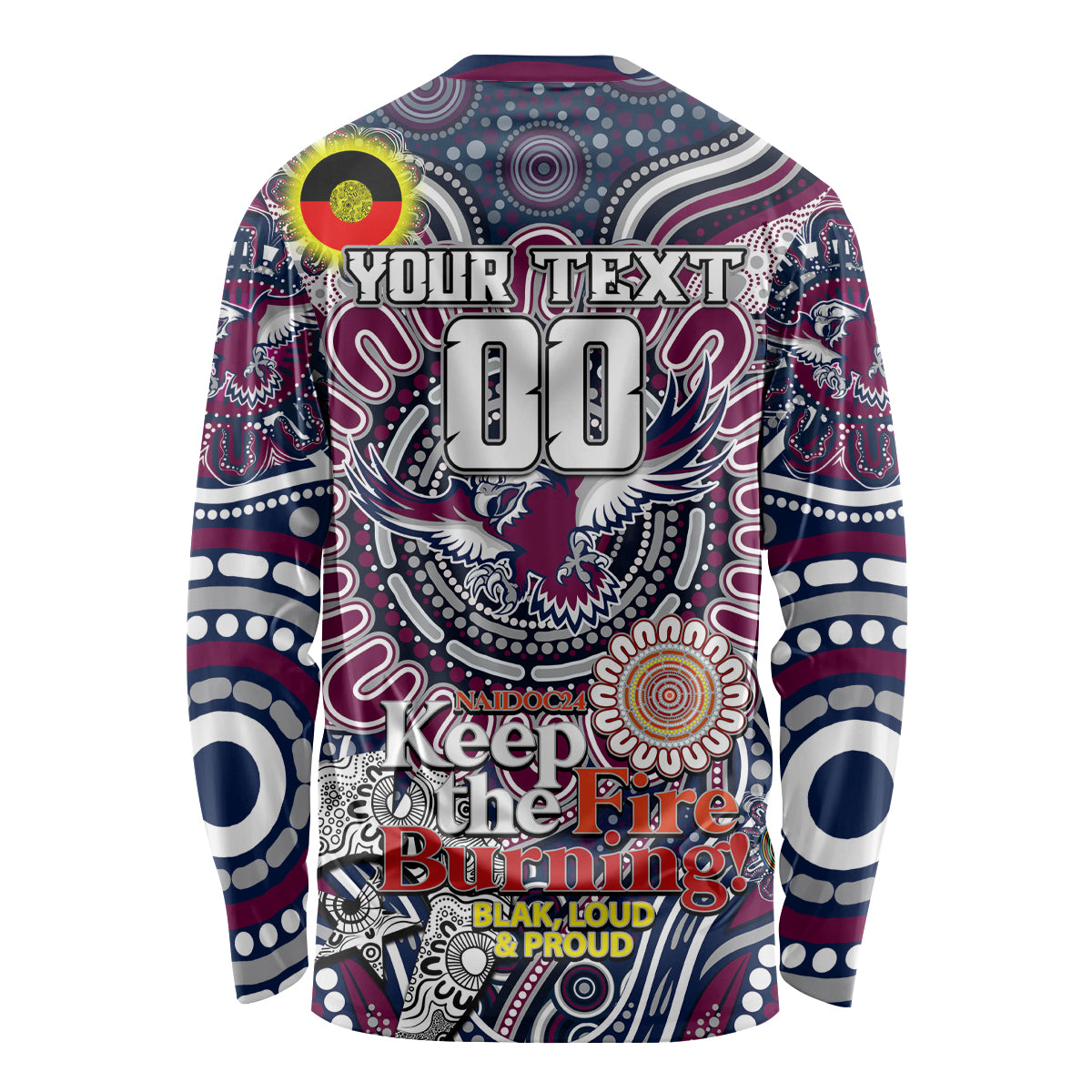 Custom NAIDOC Week 2024 Eagles Long Sleeve Shirt Mascot Rugby