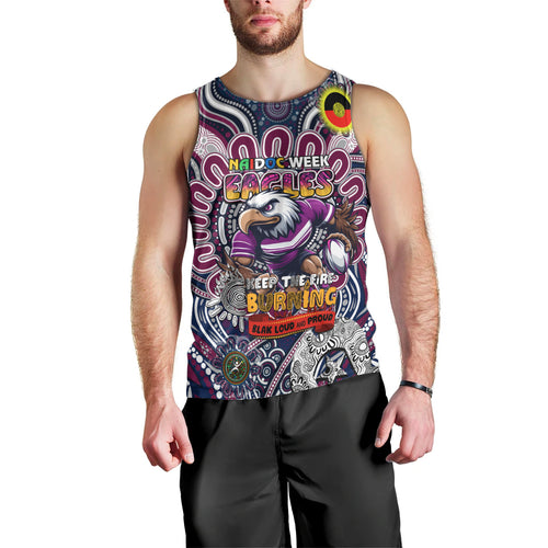 Custom NAIDOC Week 2024 Eagles Men Tank Top Mascot Rugby