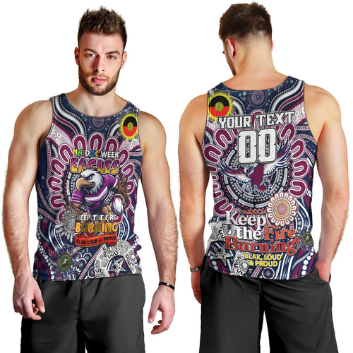 Custom NAIDOC Week 2024 Eagles Men Tank Top Mascot Rugby