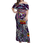 Custom NAIDOC Week 2024 Eagles Off Shoulder Maxi Dress Mascot Rugby