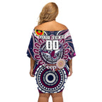 Custom NAIDOC Week 2024 Eagles Off Shoulder Short Dress Mascot Rugby