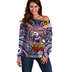 Custom NAIDOC Week 2024 Eagles Off Shoulder Sweater Mascot Rugby