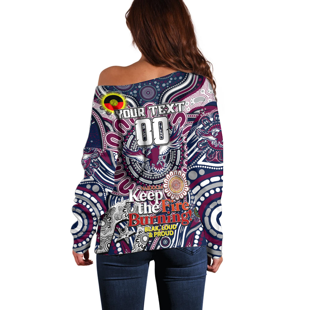 Custom NAIDOC Week 2024 Eagles Off Shoulder Sweater Mascot Rugby