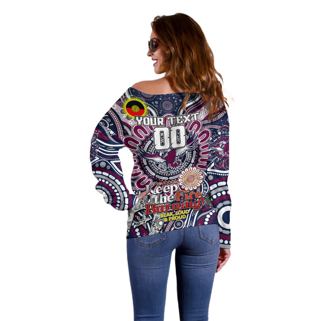 Custom NAIDOC Week 2024 Eagles Off Shoulder Sweater Mascot Rugby