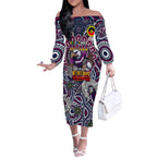 Custom NAIDOC Week 2024 Eagles Off The Shoulder Long Sleeve Dress Mascot Rugby