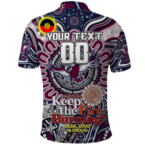Custom NAIDOC Week 2024 Eagles Polo Shirt Mascot Rugby