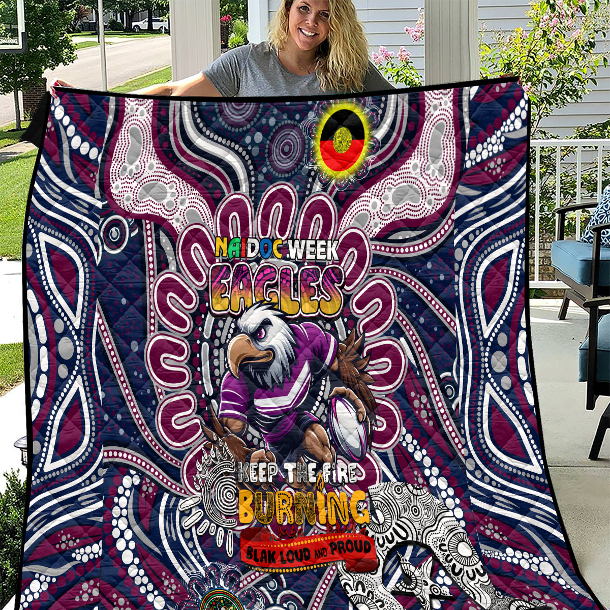 NAIDOC Week 2024 Eagles Quilt Mascot Rugby