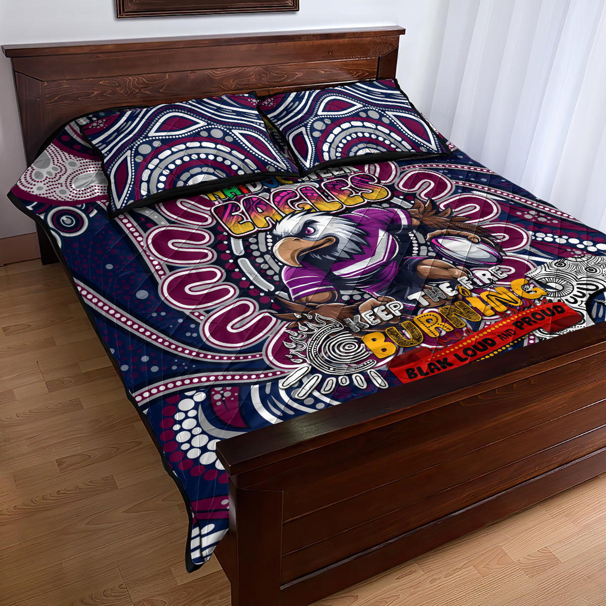 NAIDOC Week 2024 Eagles Quilt Bed Set Mascot Rugby
