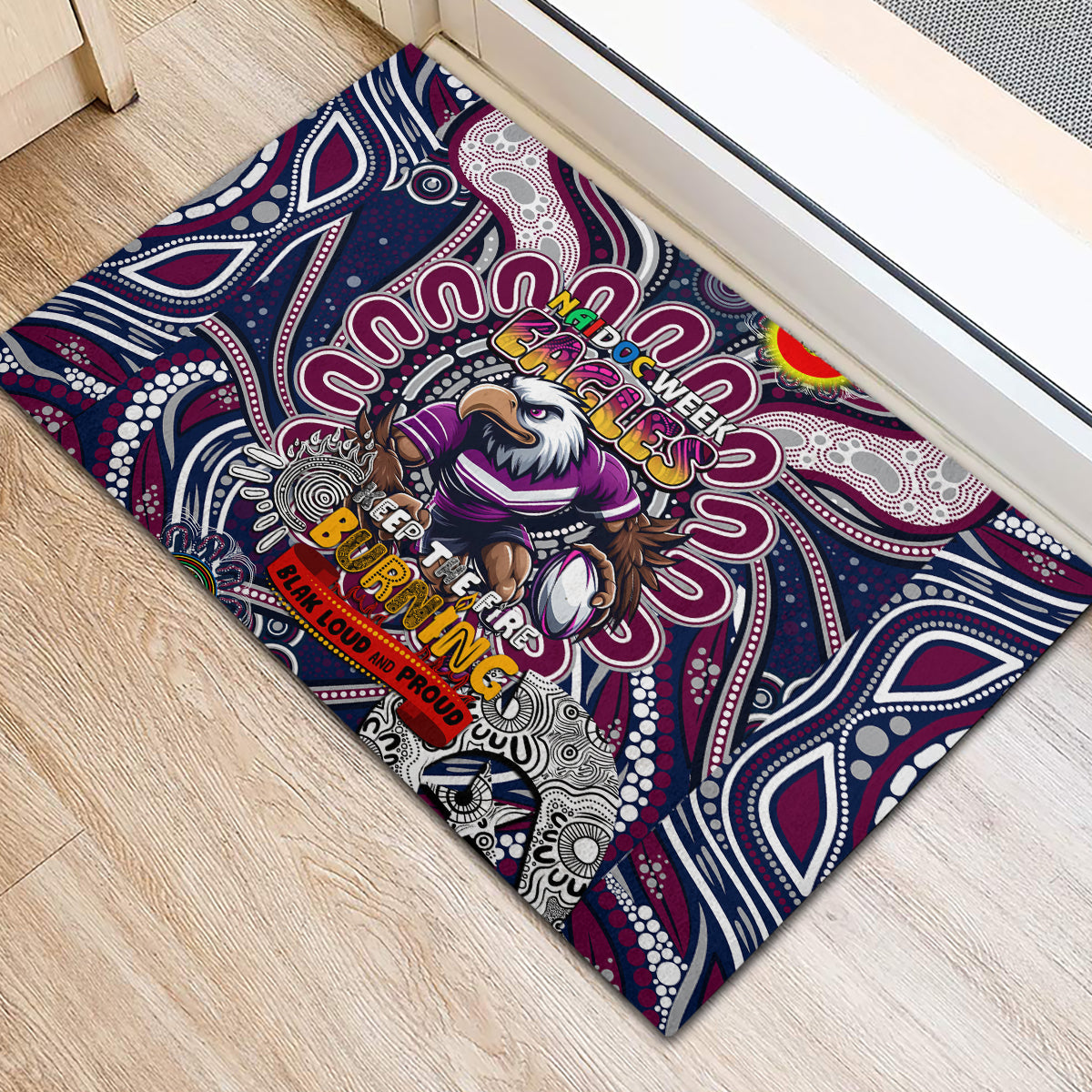 NAIDOC Week 2024 Eagles Rubber Doormat Mascot Rugby