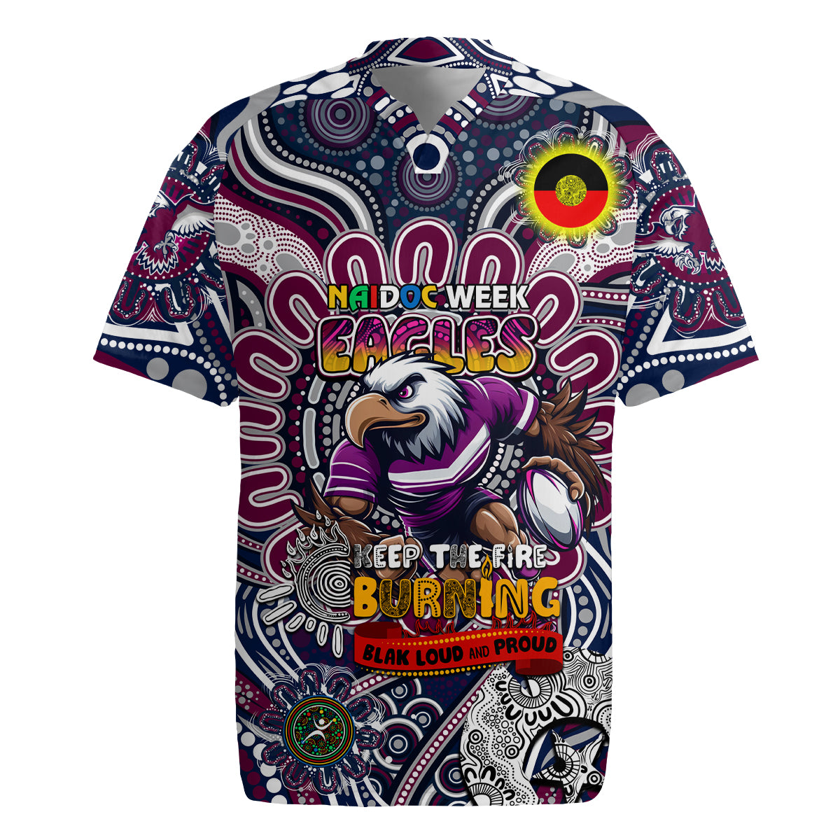 Custom NAIDOC Week 2024 Eagles Rugby Jersey Mascot Rugby