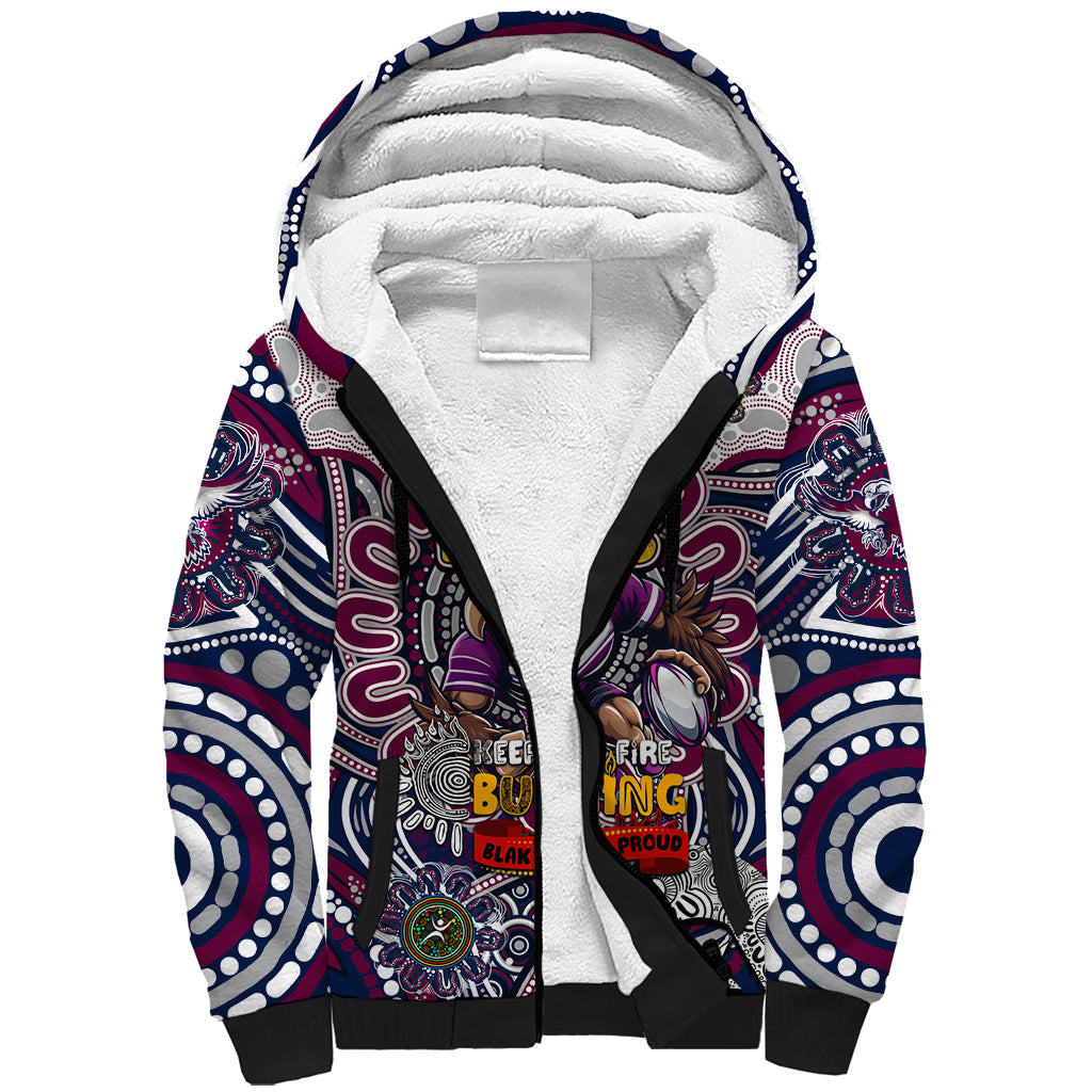 Custom NAIDOC Week 2024 Eagles Sherpa Hoodie Mascot Rugby