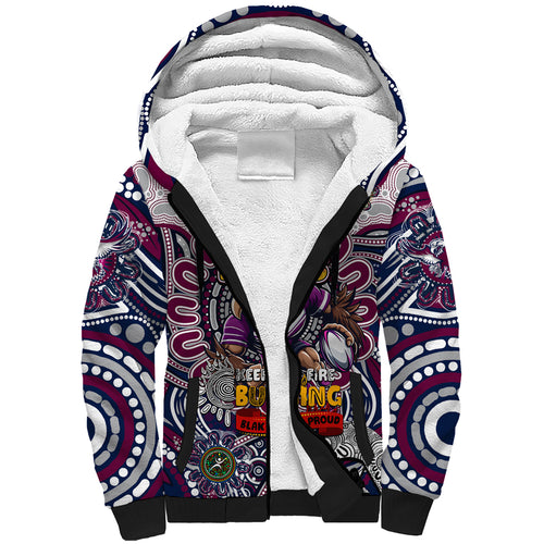 Custom NAIDOC Week 2024 Eagles Sherpa Hoodie Mascot Rugby