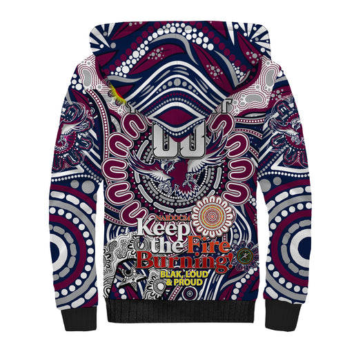 Custom NAIDOC Week 2024 Eagles Sherpa Hoodie Mascot Rugby