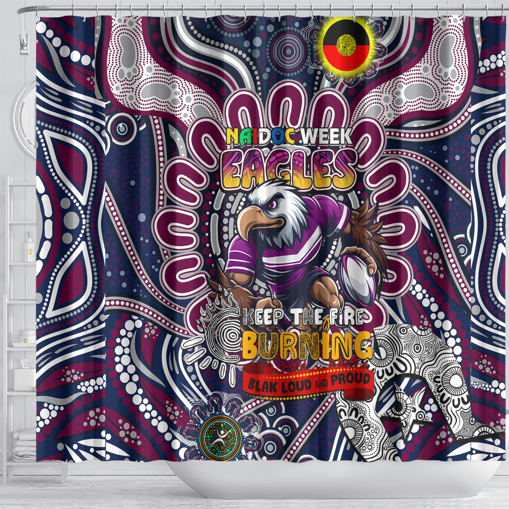 NAIDOC Week 2024 Eagles Shower Curtain Mascot Rugby