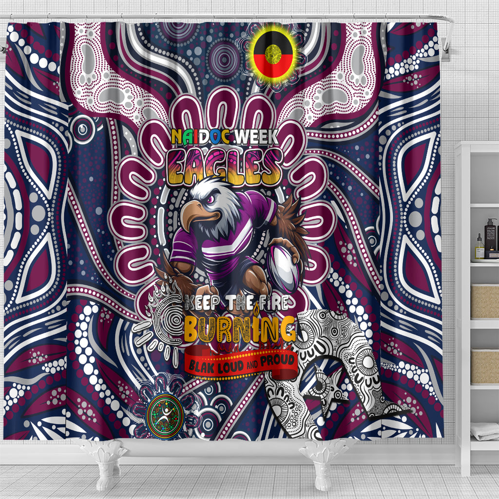 NAIDOC Week 2024 Eagles Shower Curtain Mascot Rugby