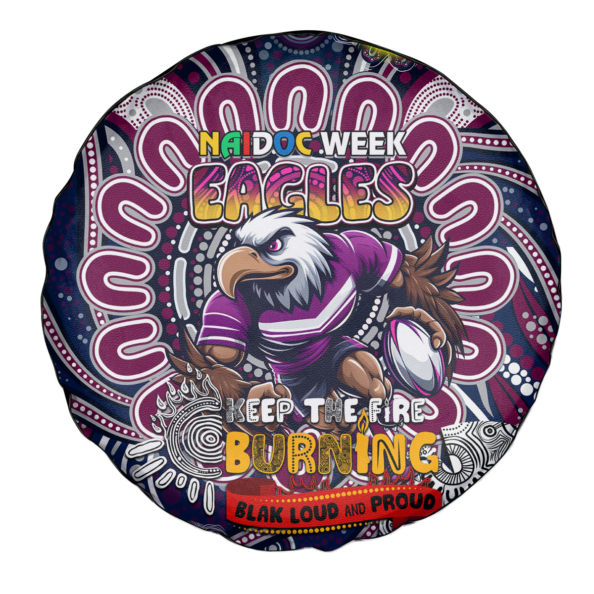 NAIDOC Week 2024 Eagles Spare Tire Cover Mascot Rugby