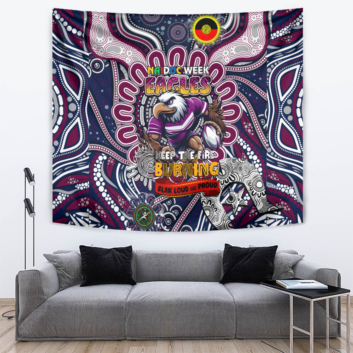 NAIDOC Week 2024 Eagles Tapestry Mascot Rugby