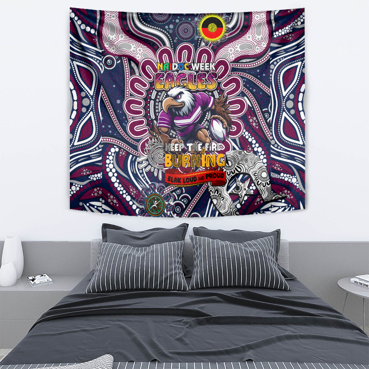 NAIDOC Week 2024 Eagles Tapestry Mascot Rugby