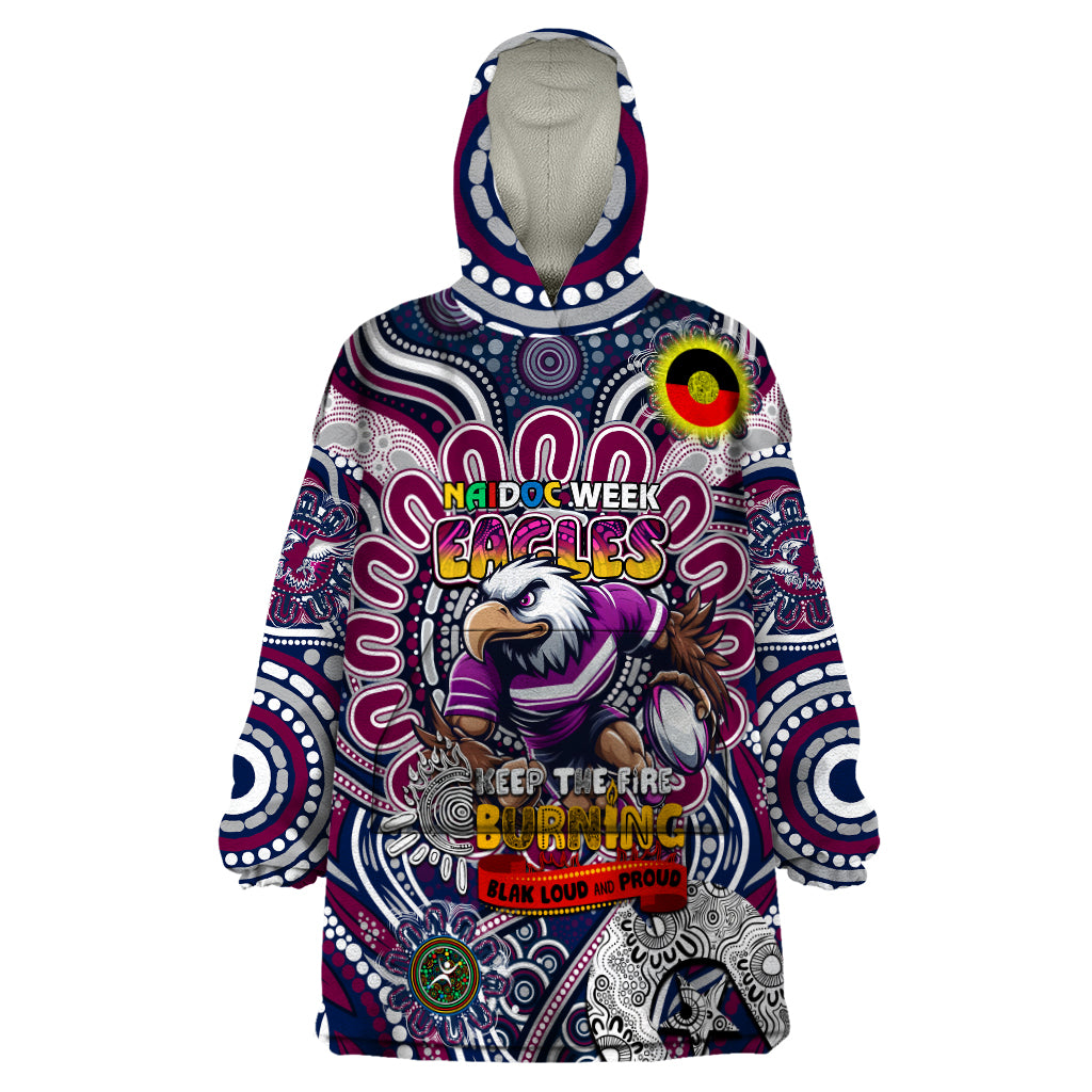 Custom NAIDOC Week 2024 Eagles Wearable Blanket Hoodie Mascot Rugby