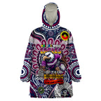 Custom NAIDOC Week 2024 Eagles Wearable Blanket Hoodie Mascot Rugby
