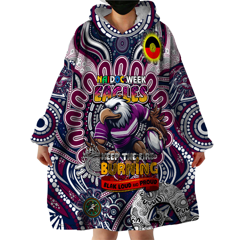 Custom NAIDOC Week 2024 Eagles Wearable Blanket Hoodie Mascot Rugby