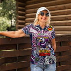 Custom NAIDOC Week 2024 Eagles Women Polo Shirt Mascot Rugby