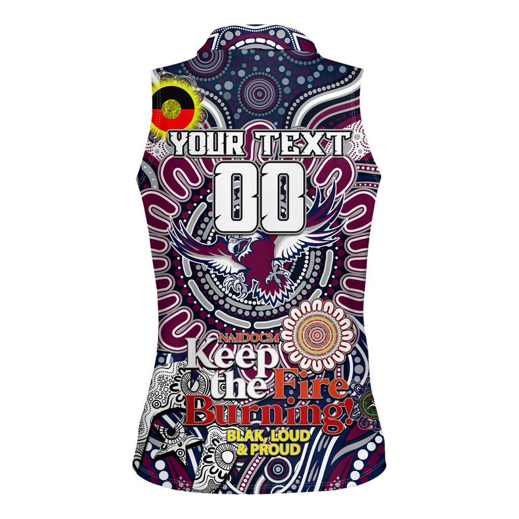 Custom NAIDOC Week 2024 Eagles Women Sleeveless Polo Shirt Mascot Rugby
