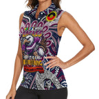 Custom NAIDOC Week 2024 Eagles Women Sleeveless Polo Shirt Mascot Rugby