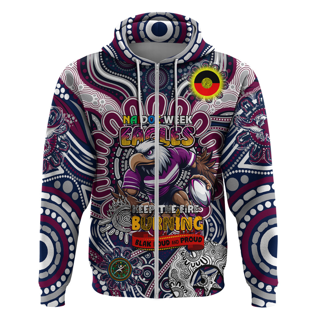 Custom NAIDOC Week 2024 Eagles Zip Hoodie Mascot Rugby