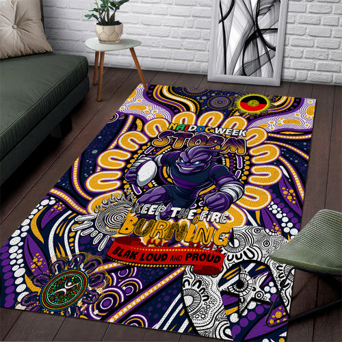 NAIDOC Week 2024 Storm Area Rug Mascot Rugby