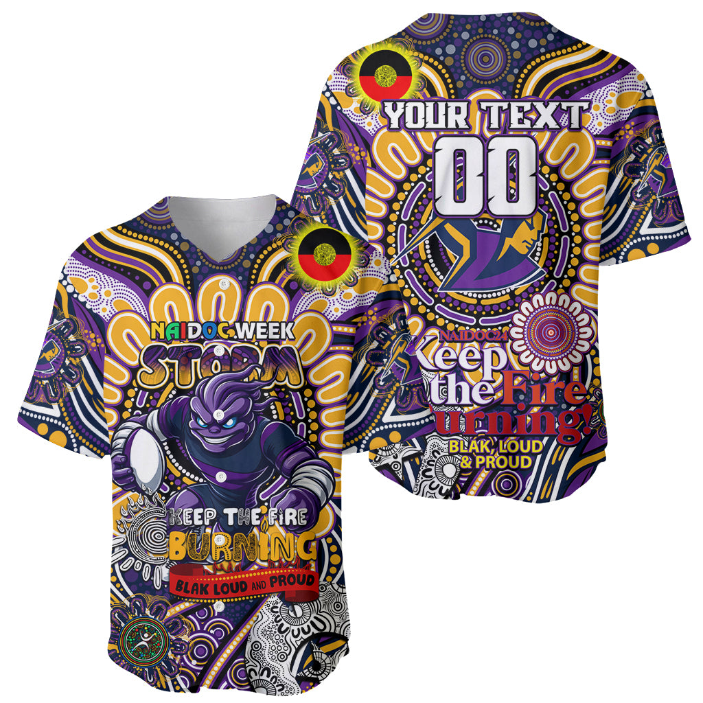 Custom NAIDOC Week 2024 Storm Baseball Jersey Mascot Rugby