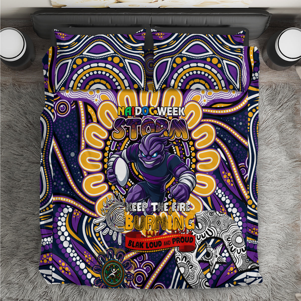 NAIDOC Week 2024 Storm Bedding Set Mascot Rugby