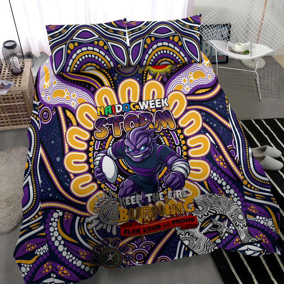 NAIDOC Week 2024 Storm Bedding Set Mascot Rugby