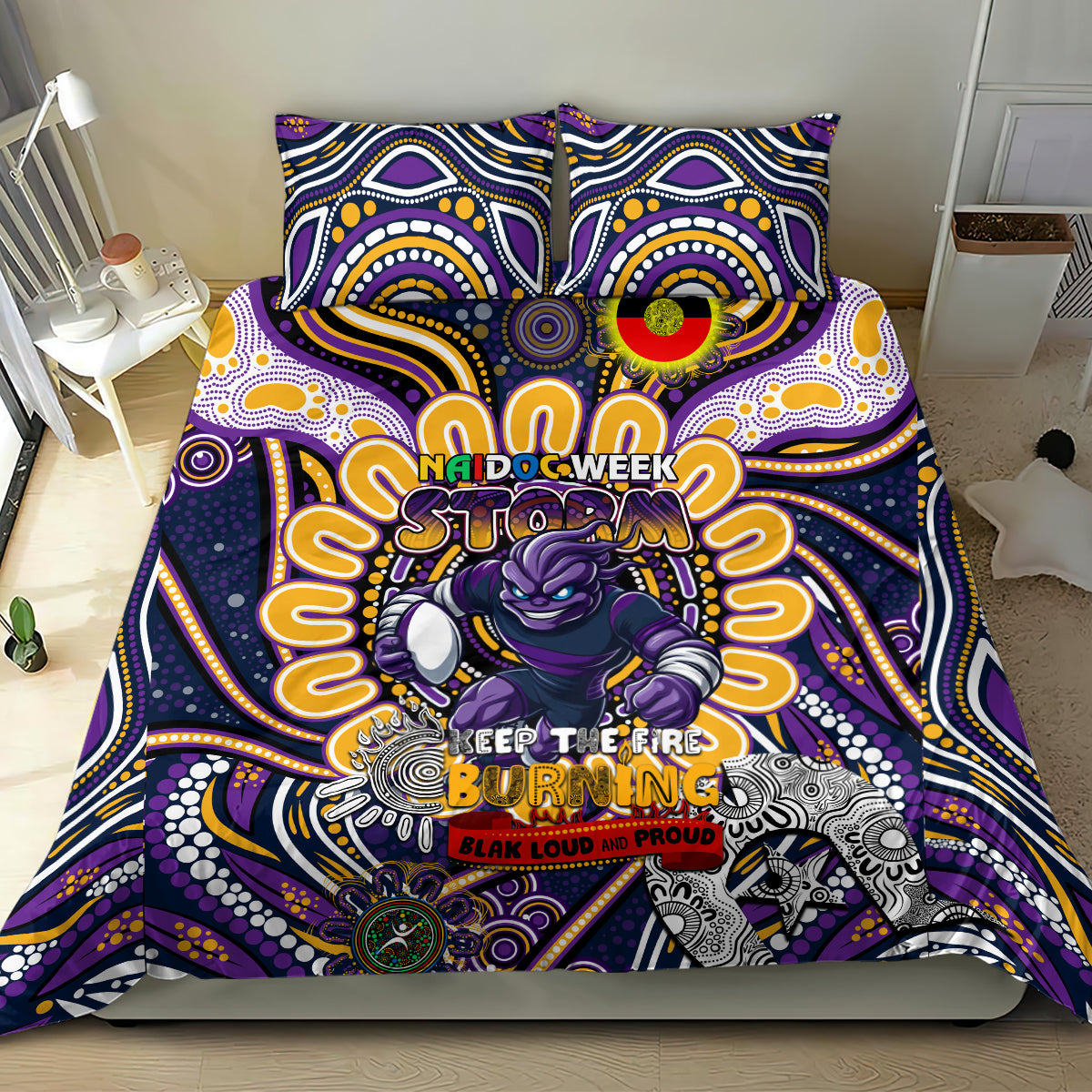 NAIDOC Week 2024 Storm Bedding Set Mascot Rugby