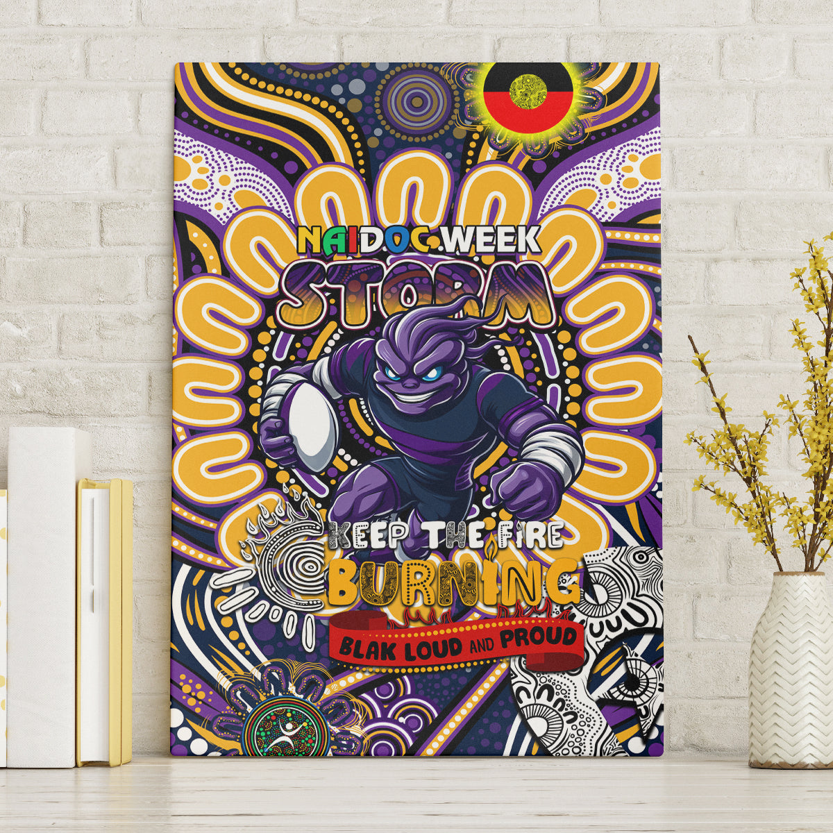 NAIDOC Week 2024 Storm Canvas Wall Art Mascot Rugby