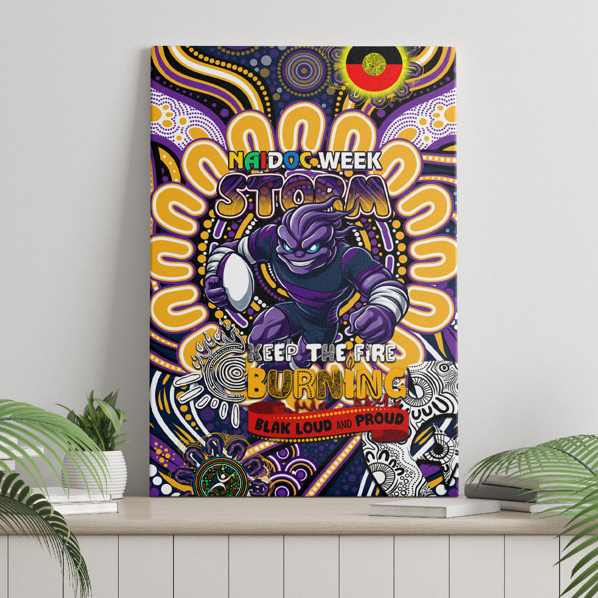 NAIDOC Week 2024 Storm Canvas Wall Art Mascot Rugby