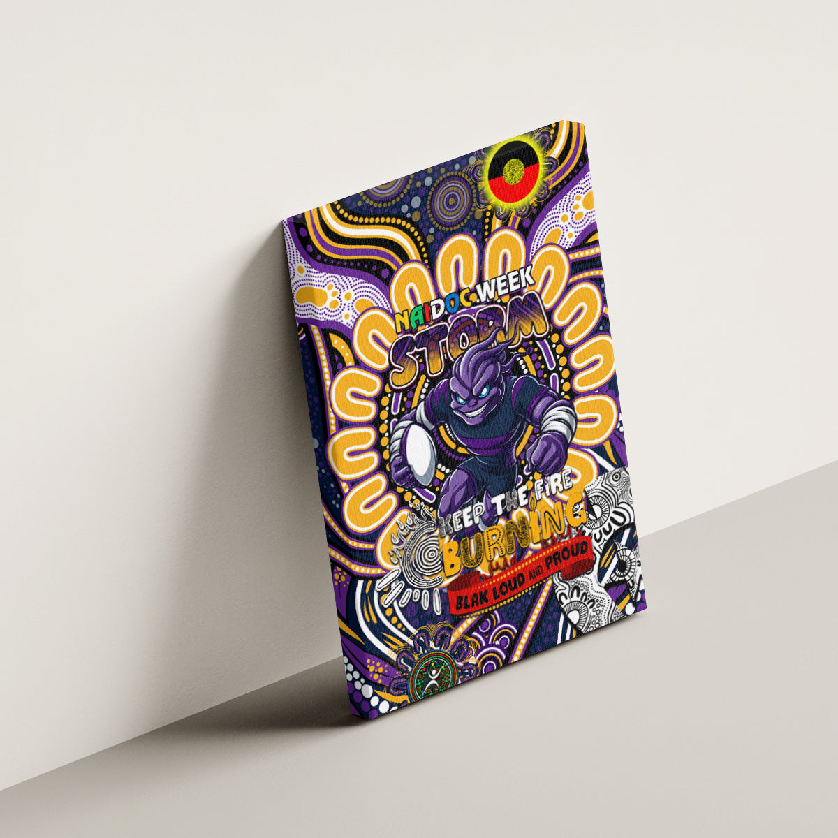 NAIDOC Week 2024 Storm Canvas Wall Art Mascot Rugby