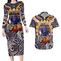 Custom NAIDOC Week 2024 Storm Couples Matching Long Sleeve Bodycon Dress and Hawaiian Shirt Mascot Rugby
