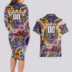 Custom NAIDOC Week 2024 Storm Couples Matching Long Sleeve Bodycon Dress and Hawaiian Shirt Mascot Rugby