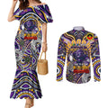 Custom NAIDOC Week 2024 Storm Couples Matching Mermaid Dress and Long Sleeve Button Shirt Mascot Rugby