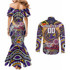 Custom NAIDOC Week 2024 Storm Couples Matching Mermaid Dress and Long Sleeve Button Shirt Mascot Rugby