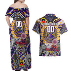 Custom NAIDOC Week 2024 Storm Couples Matching Off Shoulder Maxi Dress and Hawaiian Shirt Mascot Rugby