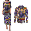 Custom NAIDOC Week 2024 Storm Couples Matching Puletasi and Long Sleeve Button Shirt Mascot Rugby