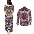 Custom NAIDOC Week 2024 Storm Couples Matching Puletasi and Long Sleeve Button Shirt Mascot Rugby