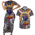 Custom NAIDOC Week 2024 Storm Couples Matching Short Sleeve Bodycon Dress and Hawaiian Shirt Mascot Rugby
