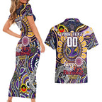 Custom NAIDOC Week 2024 Storm Couples Matching Short Sleeve Bodycon Dress and Hawaiian Shirt Mascot Rugby
