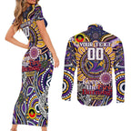 Custom NAIDOC Week 2024 Storm Couples Matching Short Sleeve Bodycon Dress and Long Sleeve Button Shirt Mascot Rugby
