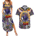 Custom NAIDOC Week 2024 Storm Couples Matching Summer Maxi Dress and Hawaiian Shirt Mascot Rugby