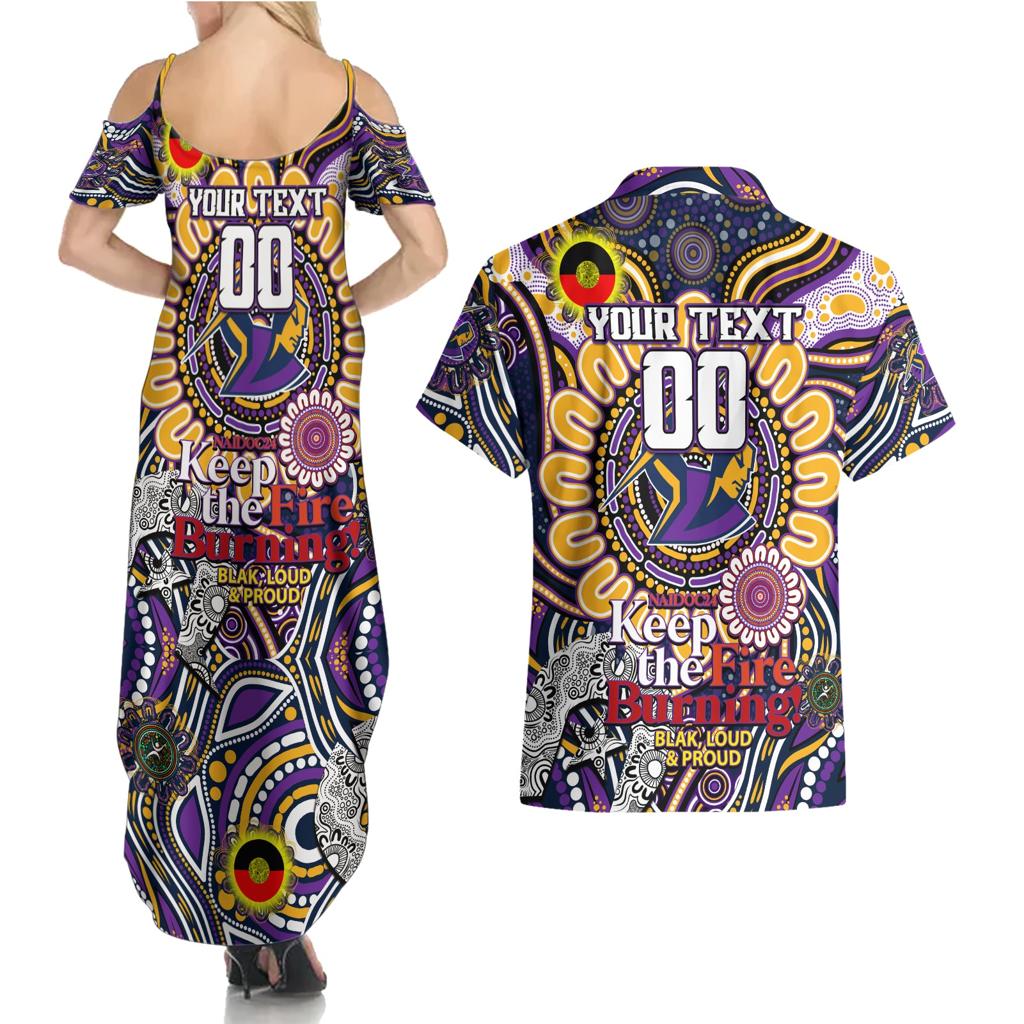 Custom NAIDOC Week 2024 Storm Couples Matching Summer Maxi Dress and Hawaiian Shirt Mascot Rugby